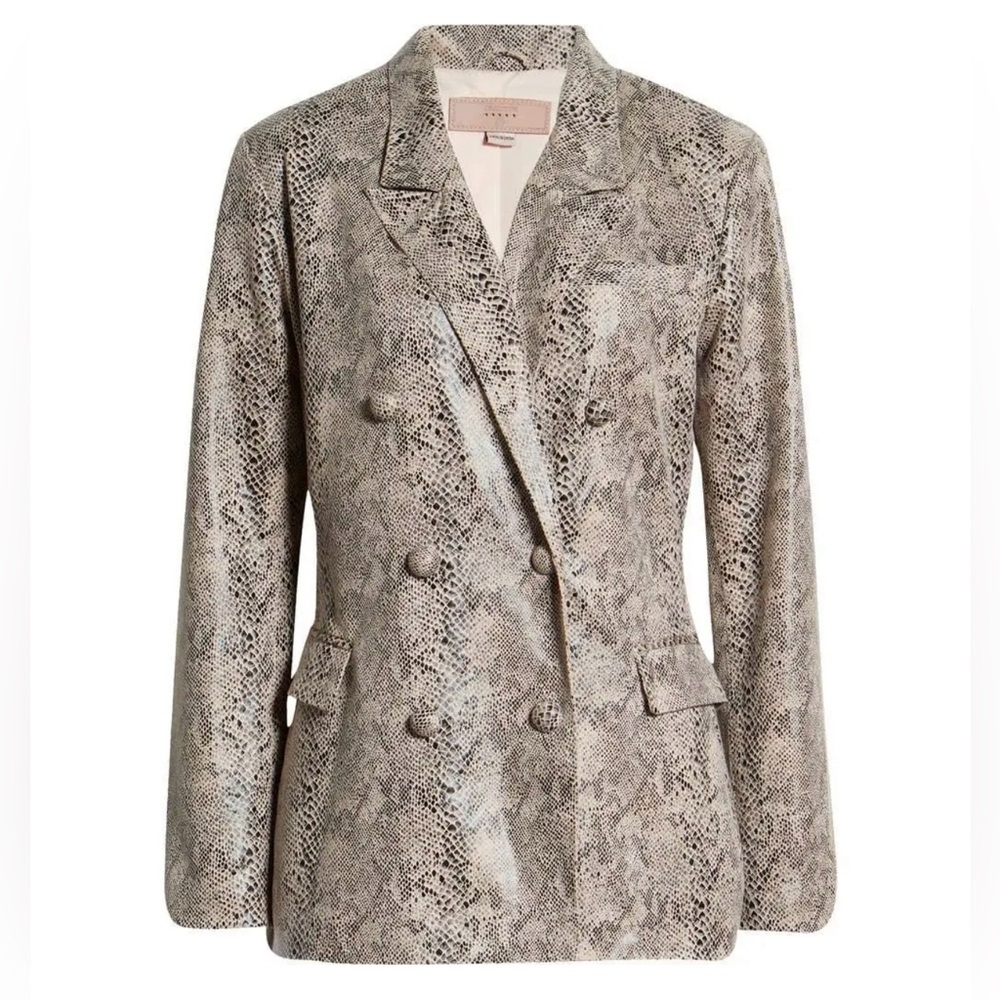 Blank NYC Women’s Size M Blazer Snakeskin Print Double Breasted